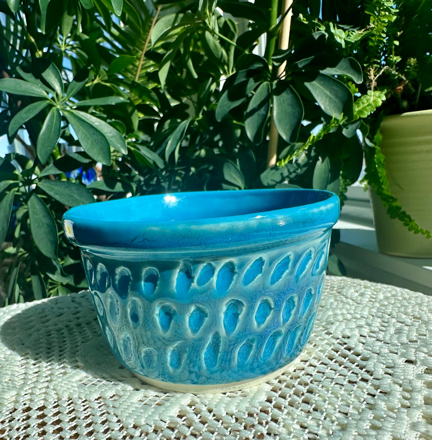 Small bright blue bowl