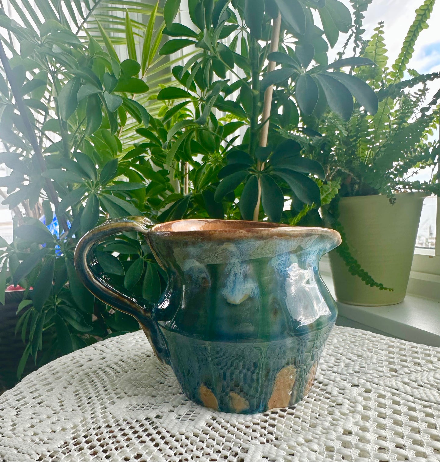 Mini Pitcher in Blues and Browns